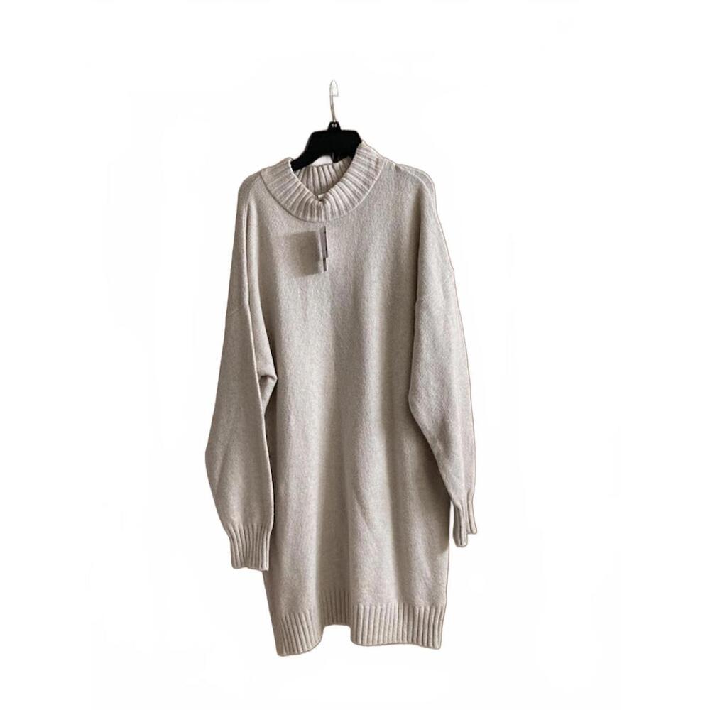 BP Nordstrom Pullover Sweater Dress in Light Cream Cotton Acrylic - Picture 2 of 10